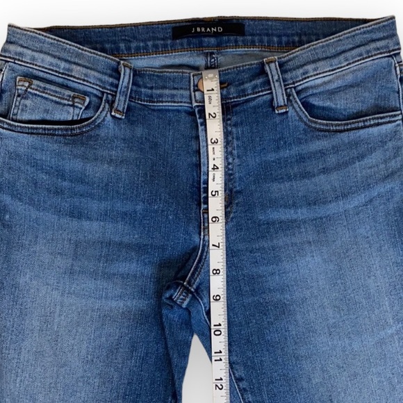J Brand Sadey Mid Rise Straight Leg Crop Jeans Delphi Wash Raw Hem Size 27 - Picture 10 of 15